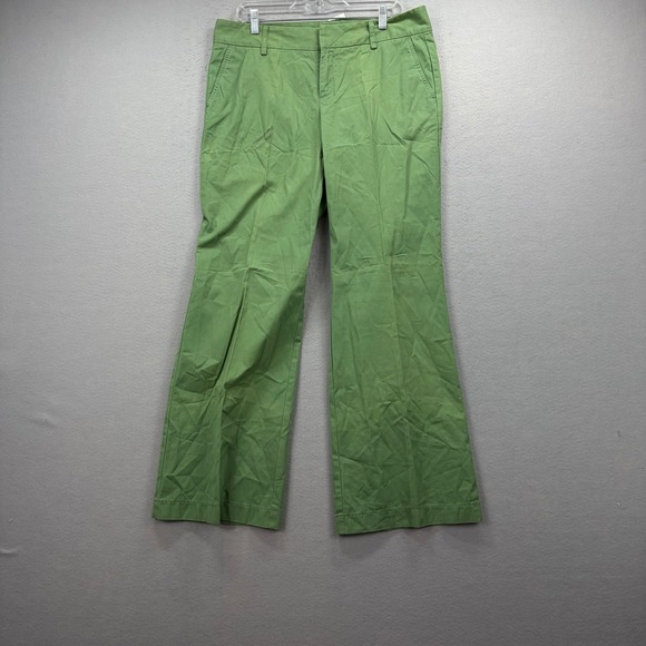 J.Crew Pants - J.Crew Trousers Womens 12 Bright Green Wide Baggy Cotton Blend Chino Pants NEW